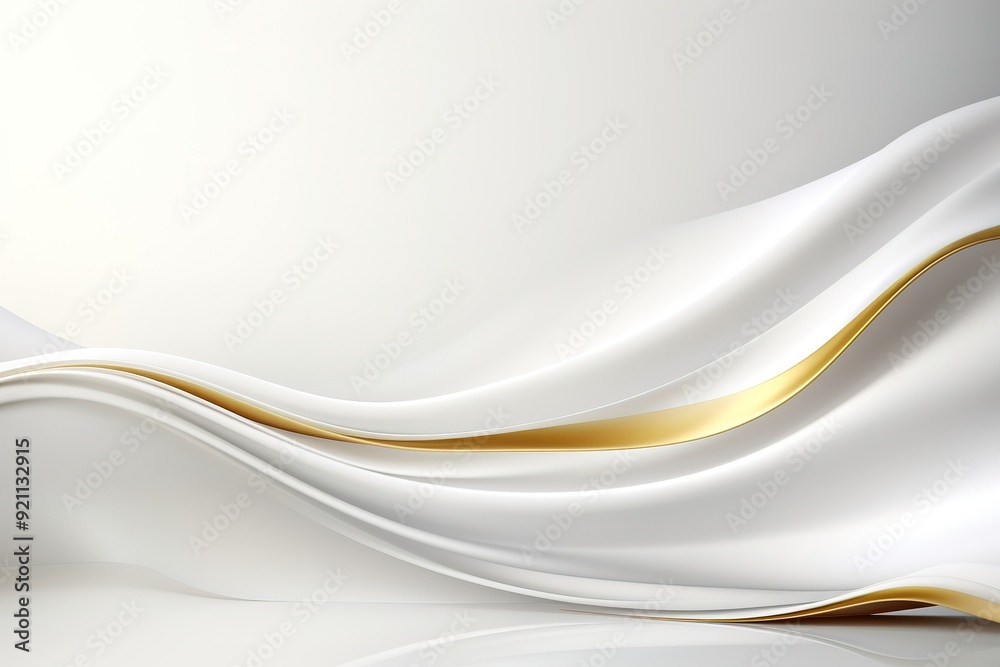 Obraz premium Abstract white and gold wave background.