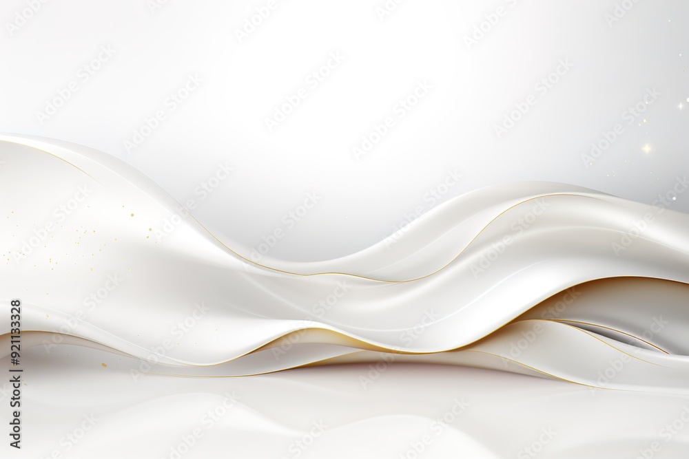 Abstract white and gold wave background.