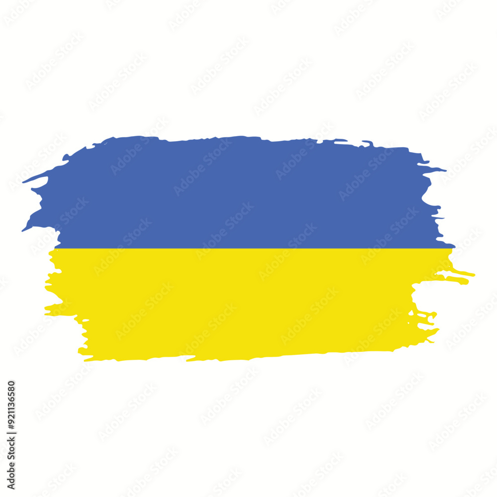 Obraz premium Brush painted national emblem of Ukraine country on white background