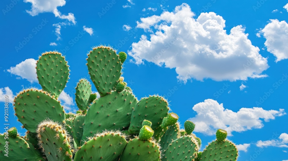 Prickly Pear Cactus Against a Blue Sky Prickly Pear Cactus Against a Blue Sky
