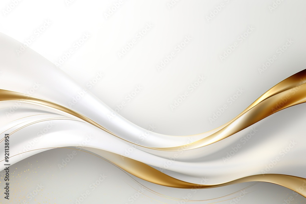 Abstract white and gold wave background with copy space. Abstract white and gold wave background with copy space.