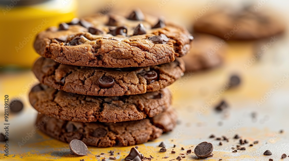 A plate of chocolate chip cookies sits atop the table with a bowl of chocolate chips and a mug of coffee nearby A plate of chocolate chip cookies sits atop the table with a bowl of chocolate chips and a mug of coffee nearby