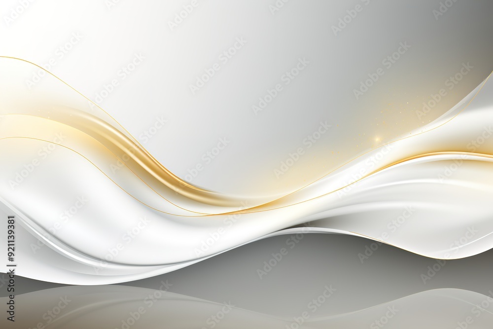 Abstract white and gold wave background with copy space. Abstract white and gold wave background with copy space.