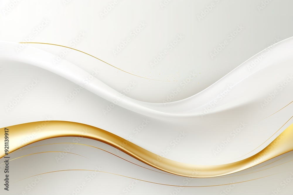 Abstract white and gold wave background with copy space. Abstract white and gold wave background with copy space.