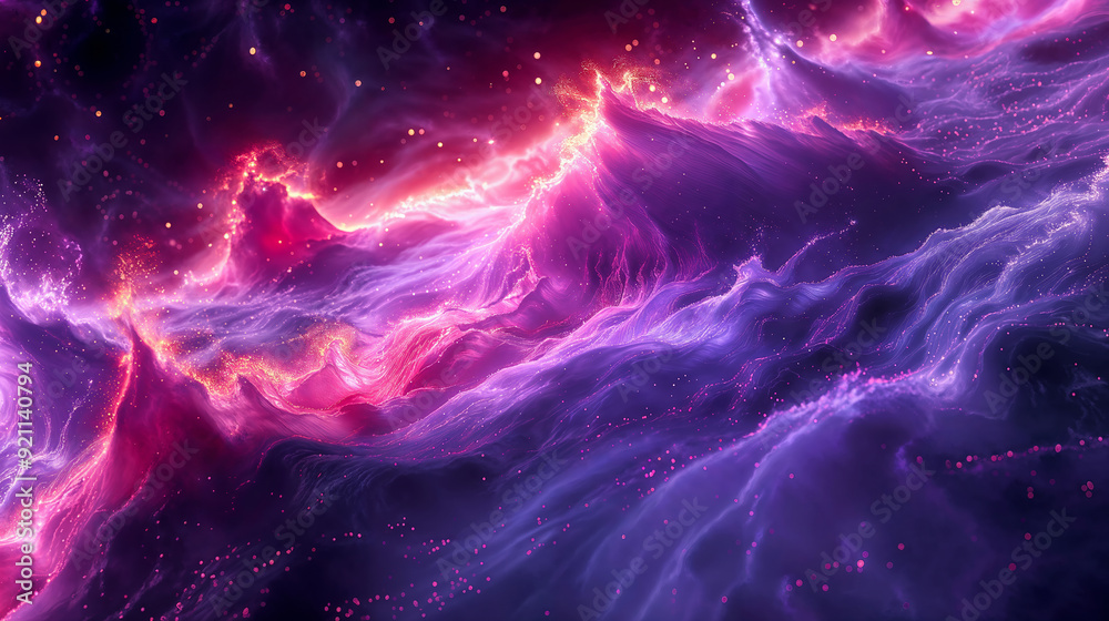 A vibrant cosmic nebula with swirling colors in deep space. Abstract style on a dark background. Concept of the universe and space A vibrant cosmic nebula with swirling colors in deep space. Abstract style on a dark background. Concept of the universe and space