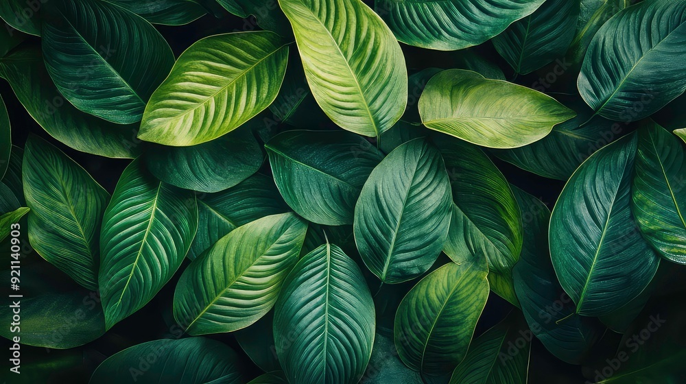 A close-up shot of a lush green foliage with large, elongated leaves, showcasing their intricate veins and textured surface. The dark green hues create a sense of depth and tranquility. A close-up shot of a lush green foliage with large, elongated leaves, showcasing their intricate veins and textured surface. The dark green hues create a sense of depth and tranquility.