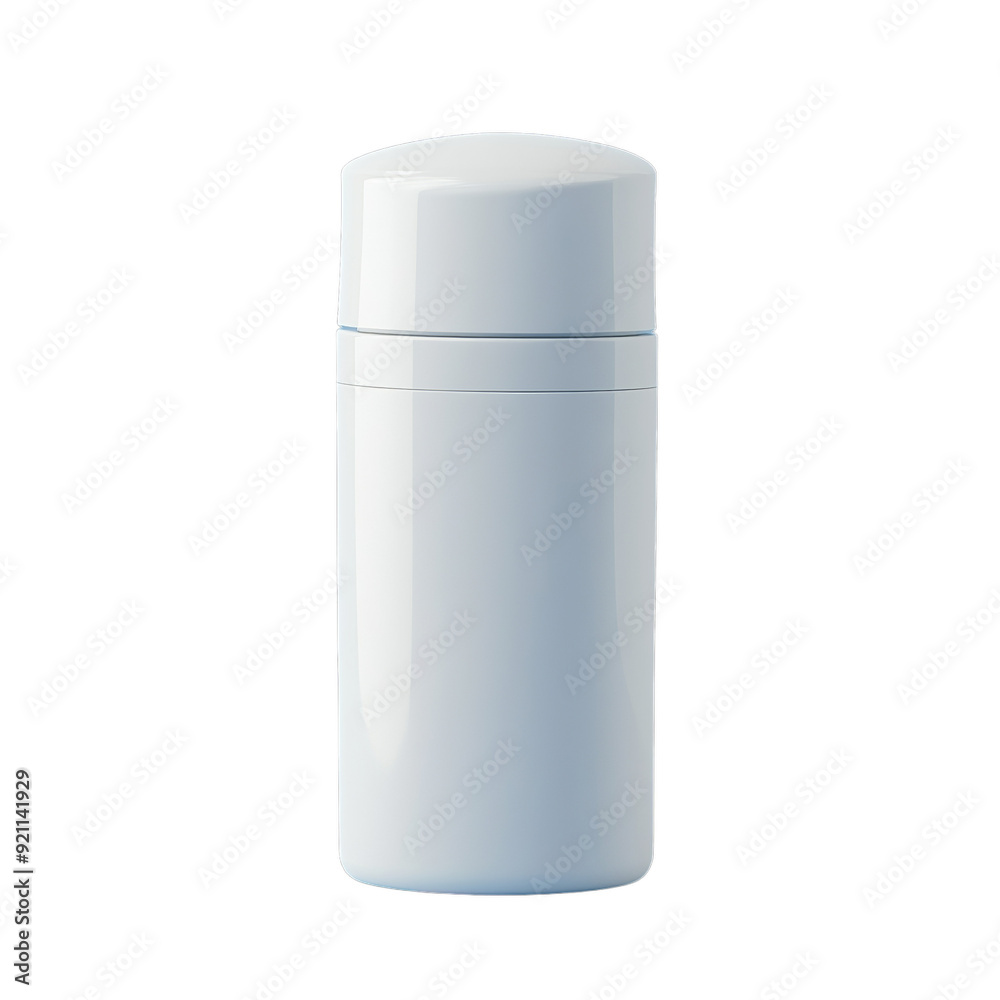 The image shows a white, cylindrical plastic container with a screw-on cap. generative ai The image shows a white, cylindrical plastic container with a screw-on cap. generative ai