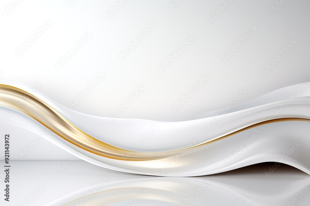 Obraz premium Abstract white and gold wave design.