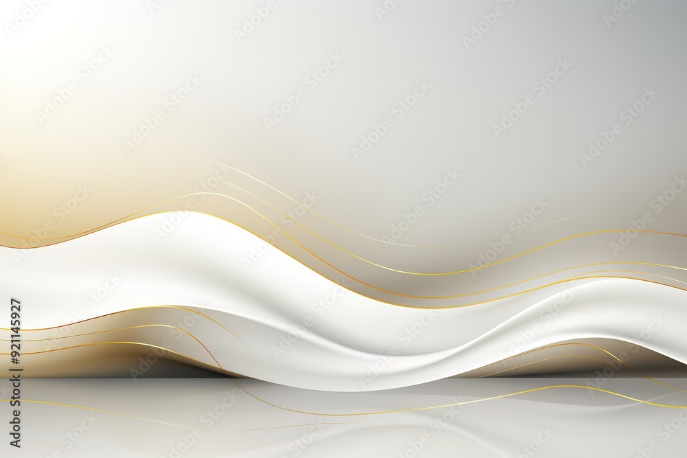 Abstract white and gold waves background. Abstract white and gold waves background.