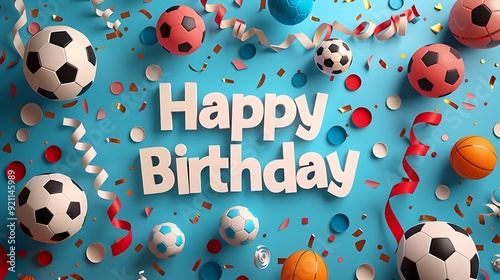 A sports-themed paper art banner featuring 