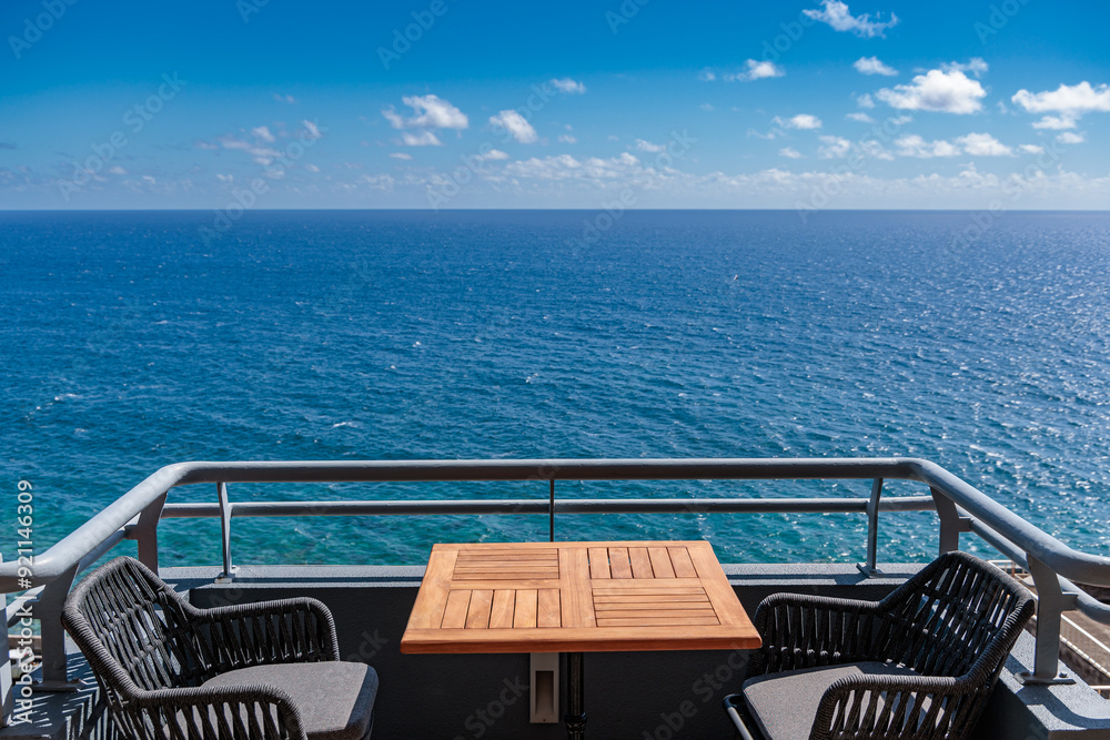 Fototapeta premium View of the Atlantic Ocean from the town of Jardim do Mar on the island of Madeira