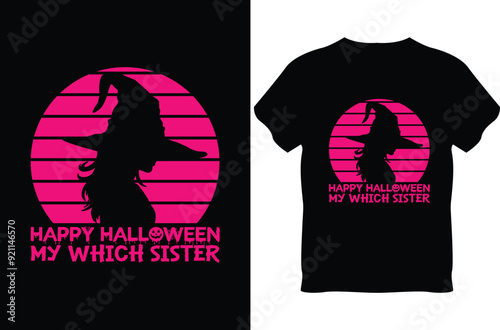 Ladies Halloween Day T-shirt Design photo