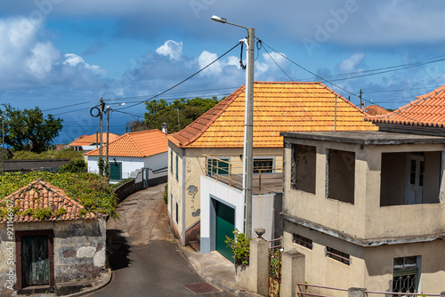 The atmosphere of the empty streets of Ponta do Pargo on the island of Madeira photo