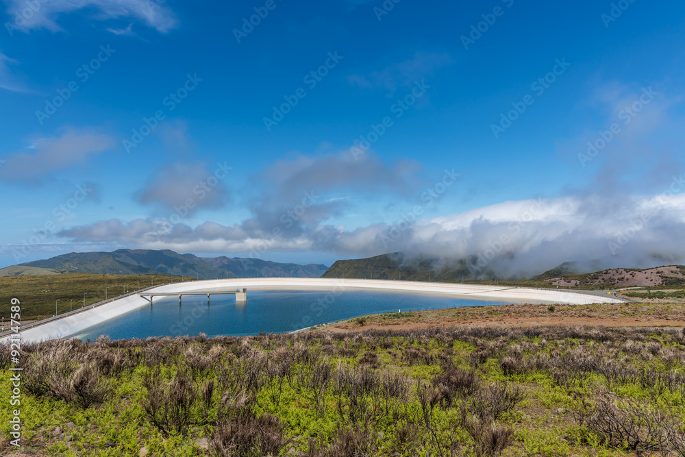 Landscape around the Barragem do Pico da Urze reservoir on the island of Madeira