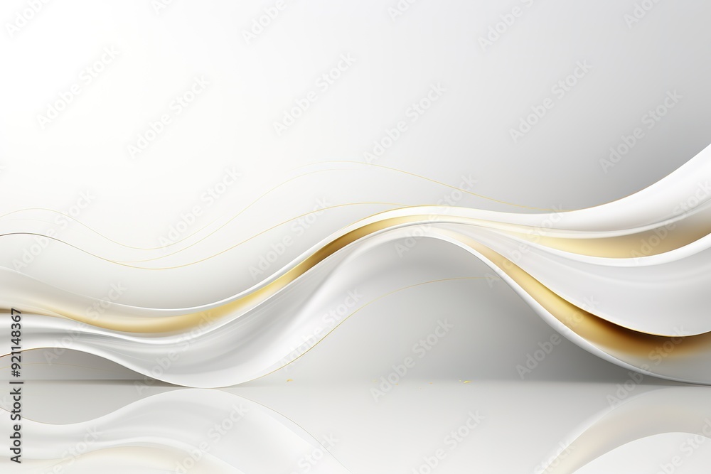 Abstract white and gold waves background. Abstract white and gold waves background.