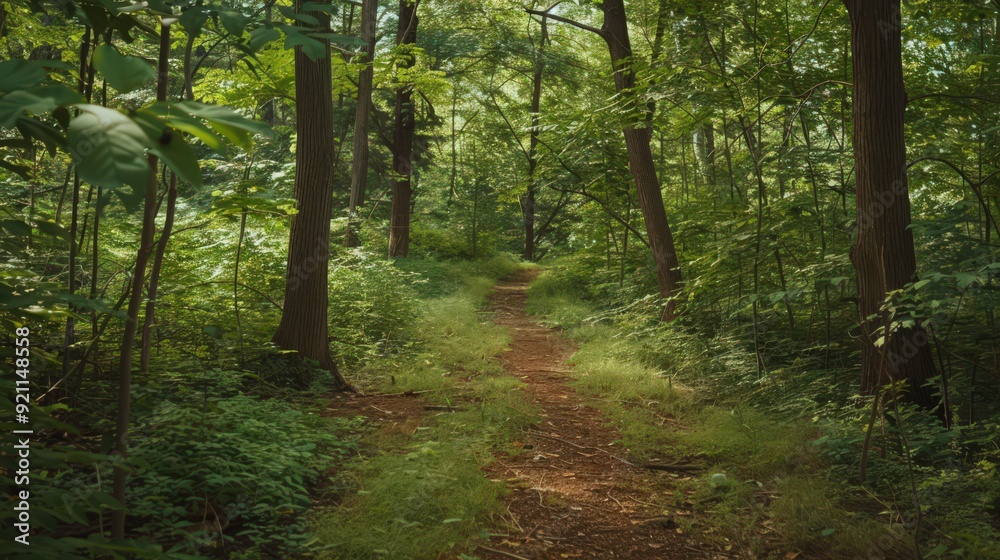 A tranquil nature trail through a mixed forest, with a variety of tree species creating a diverse and colorful woodland environment. A tranquil nature trail through a mixed forest, with a variety of tree species creating a diverse and colorful woodland environment.