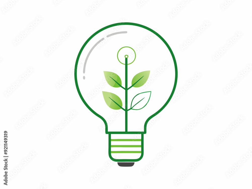 continuous single line drawing of green plant in light bulb, green energy concept line art vector illustration
continuous single line drawing of green plant in light bulb, green energy concept line art vector illustration