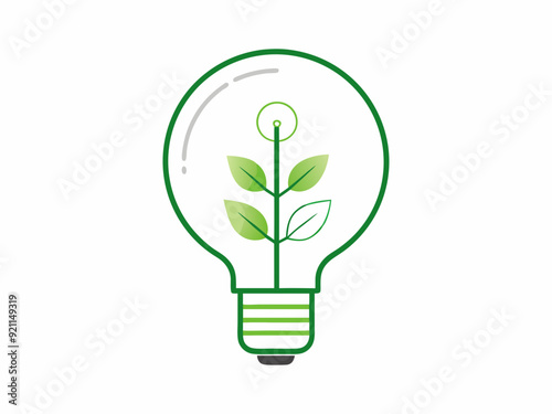 Wallpaper Mural continuous single line drawing of green plant in light bulb, green energy concept line art vector illustration
 Torontodigital.ca