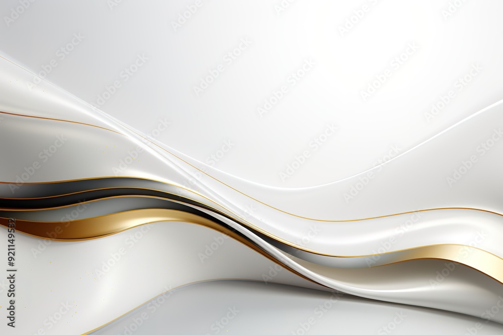 Abstract white and gold waves background. Abstract white and gold waves background.