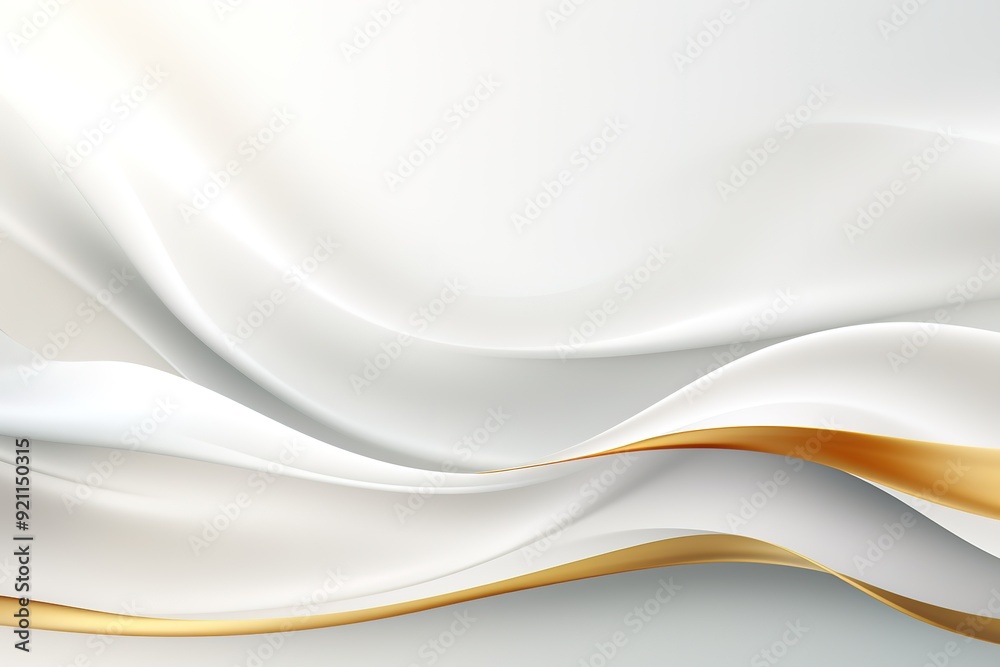 Obraz premium Abstract white and gold waves background.