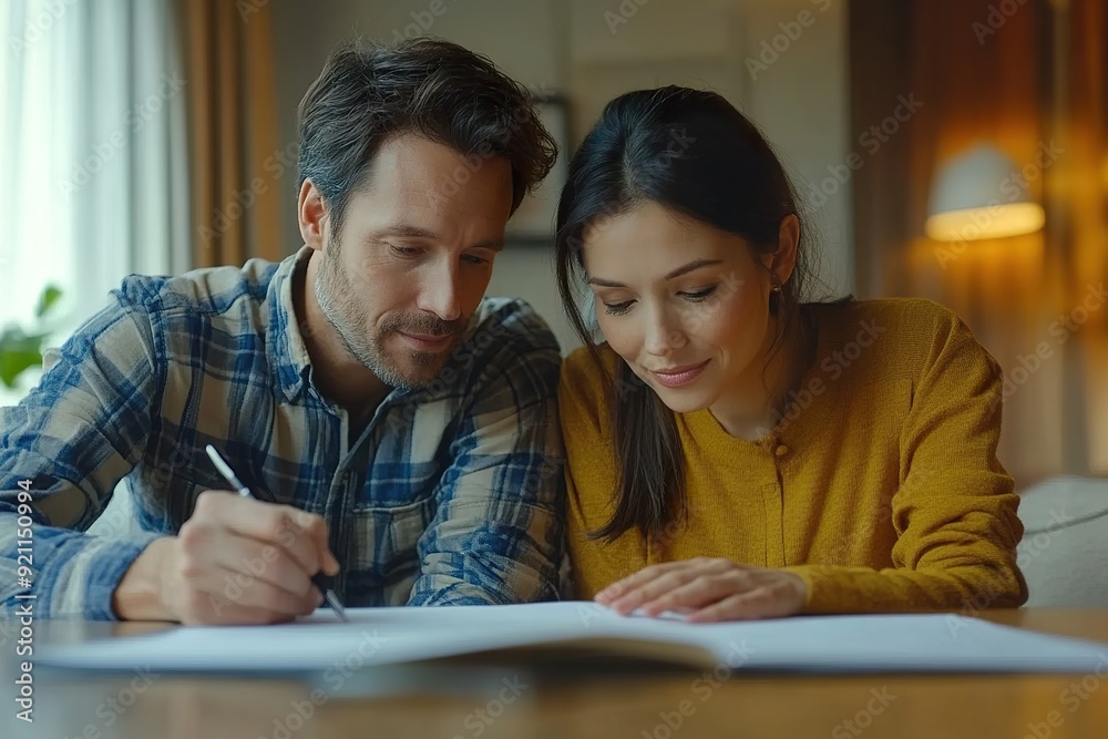 Couple Signing Rental Agreement During Apartment Tour Couple Signing Rental Agreement During Apartment Tour