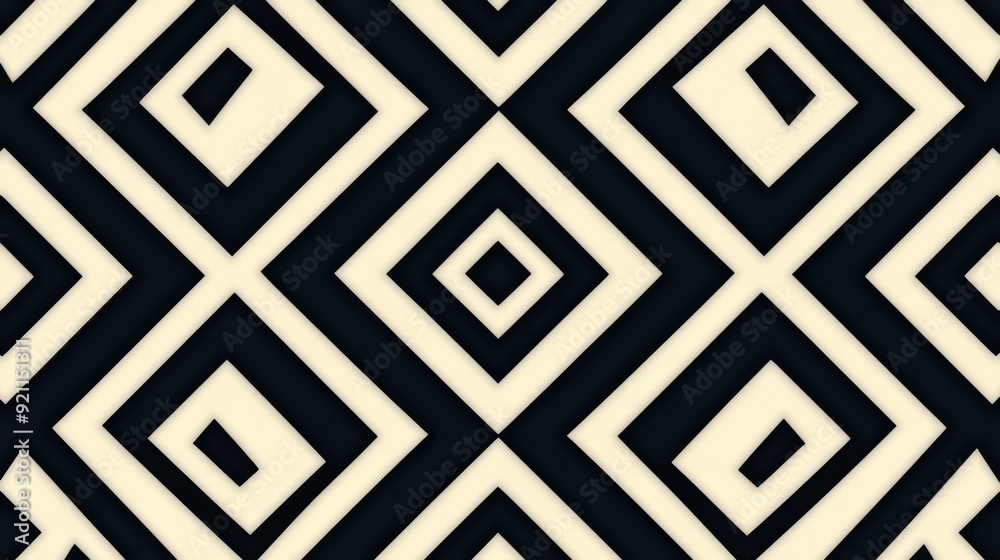 Elegant geometric pattern featuring black and cream diamonds, perfect for modern designs in textiles, wallpapers, and branding. Elegant geometric pattern featuring black and cream diamonds, perfect for modern designs in textiles, wallpapers, and branding.