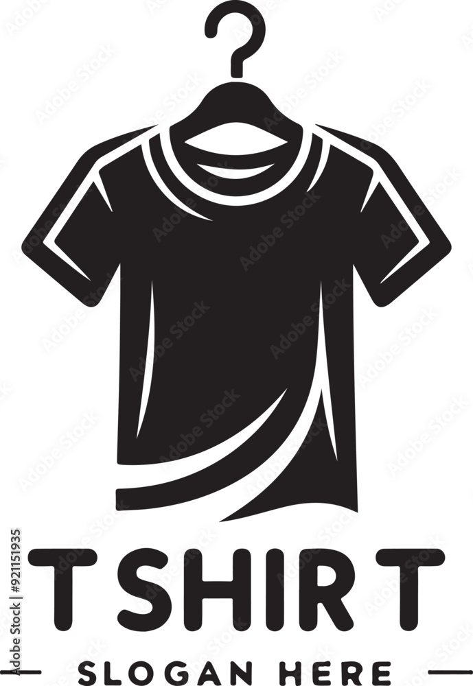 T Shirt Logo template black silhouette vector on white background