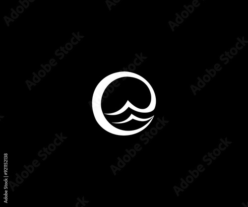 E letter with nature logo