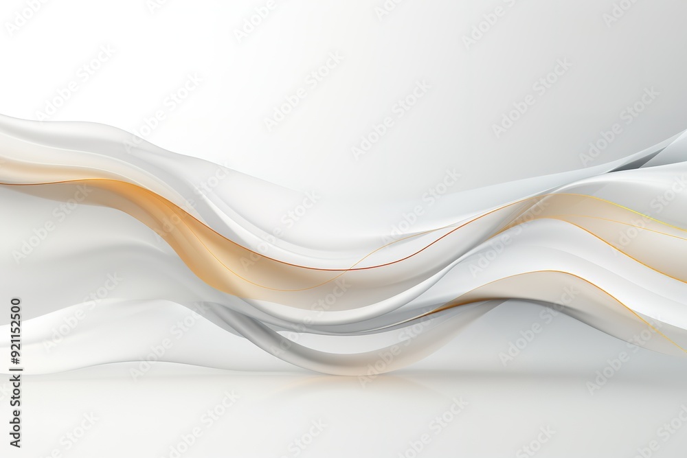 Abstract white and gold waves with a smooth, modern design. Abstract white and gold waves with a smooth, modern design.