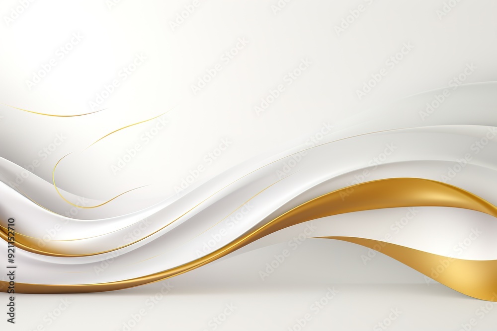 Abstract white and gold waves with copy space. Abstract white and gold waves with copy space.