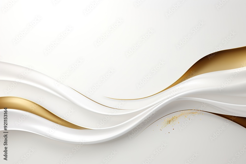 Abstract white and gold waves with glitter. Abstract white and gold waves with glitter.