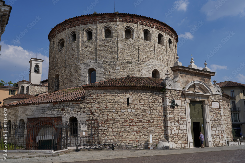 Brescia, Italy - June 17, 2024 - the Old Cathedral (Duomo Vecchio) on a sunny spring afternoon Brescia, Italy - June 17, 2024 - the Old Cathedral (Duomo Vecchio) on a sunny spring afternoon