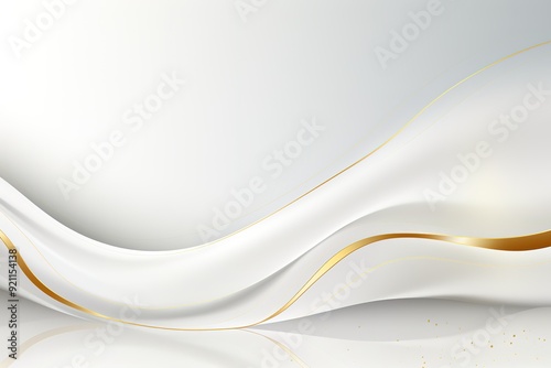 Abstract white and gold waves with subtle glitter.