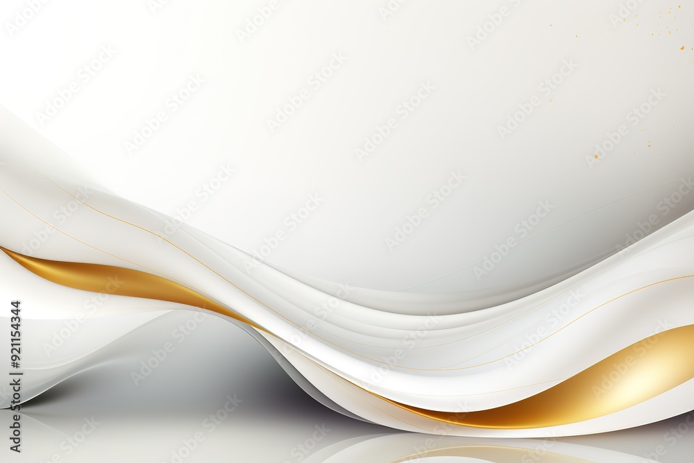 Abstract white and gold waves with subtle shimmer. Abstract white and gold waves with subtle shimmer.
