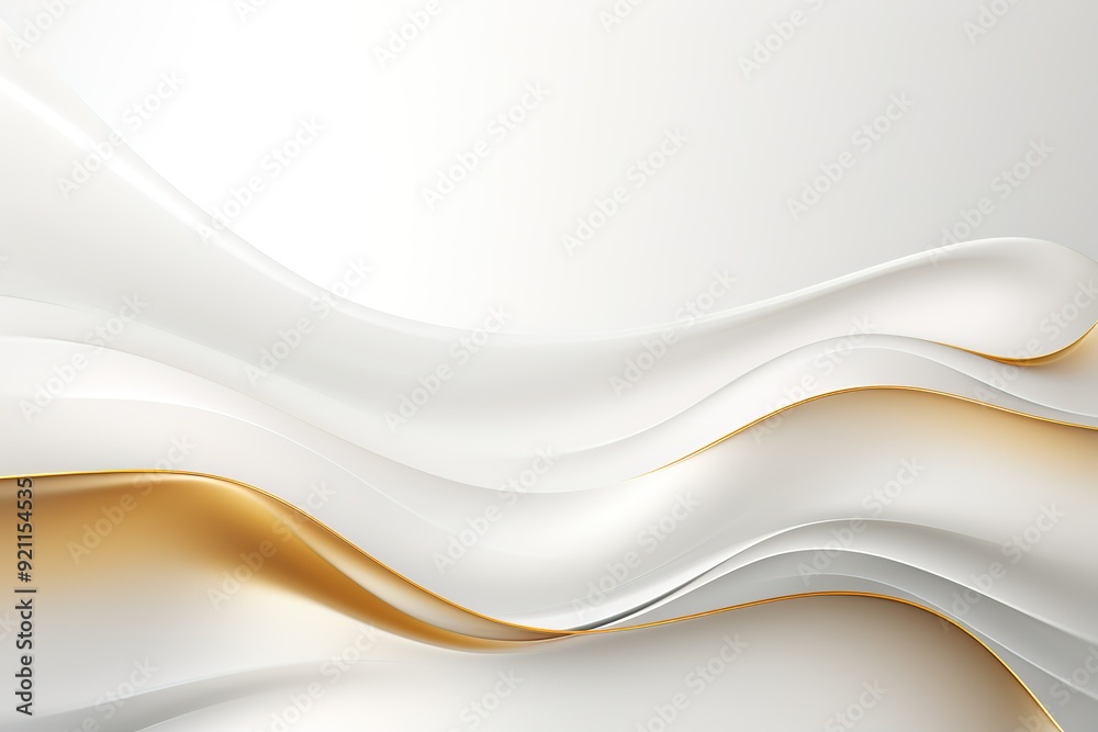 Abstract white and gold waves, minimalist design. Abstract white and gold waves, minimalist design.