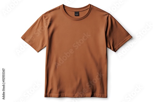 Minimalist Brown T-Shirt Mockup on White Background for Design Presentation and Branding Showcase