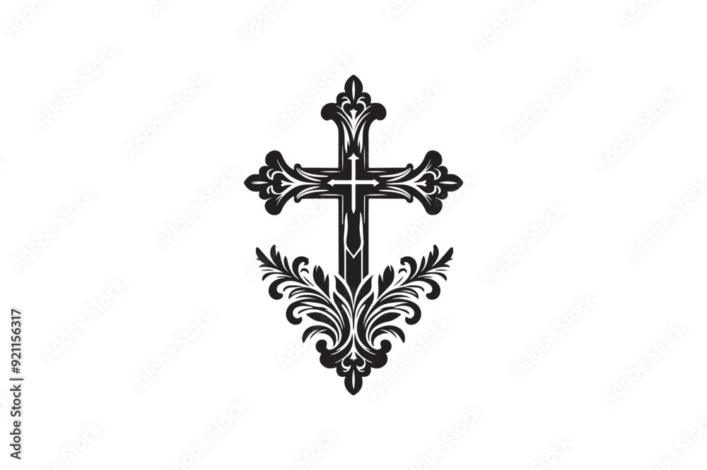 Christian icon silhouette vector illustration Christian icon silhouette vector illustration