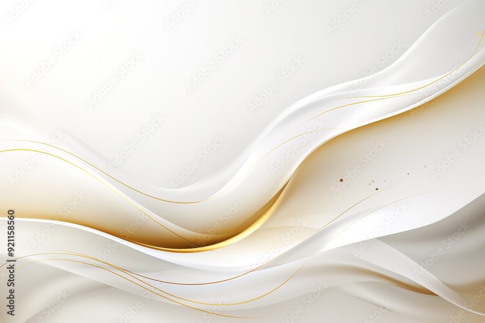 Abstract white and gold wavy background. Abstract white and gold wavy background.