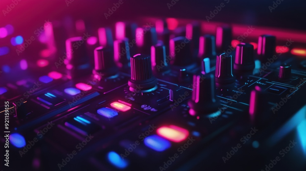 DJ Mixer with Neon Lights DJ Mixer with Neon Lights