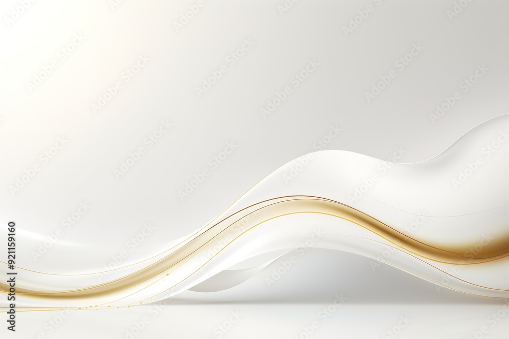 Abstract white and gold wavy background. Abstract white and gold wavy background.