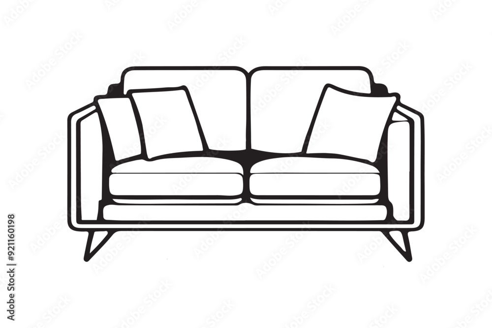Sofa silhouette vector illustration Sofa silhouette vector illustration