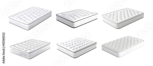 Collection set of mattresses isolated on transparent or white background