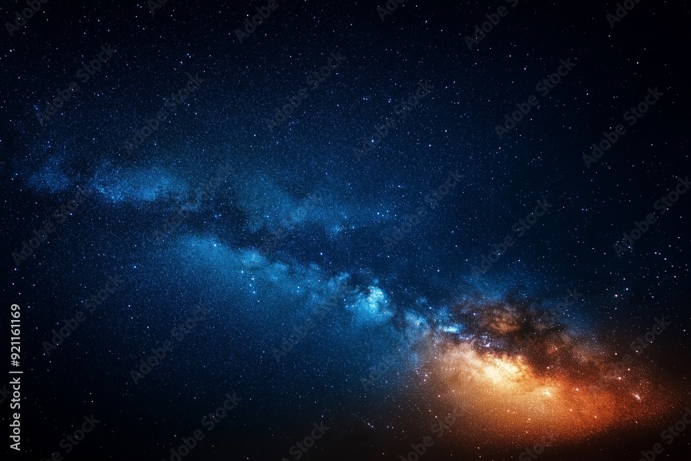 Fototapeta premium Dark blue sky with stars background