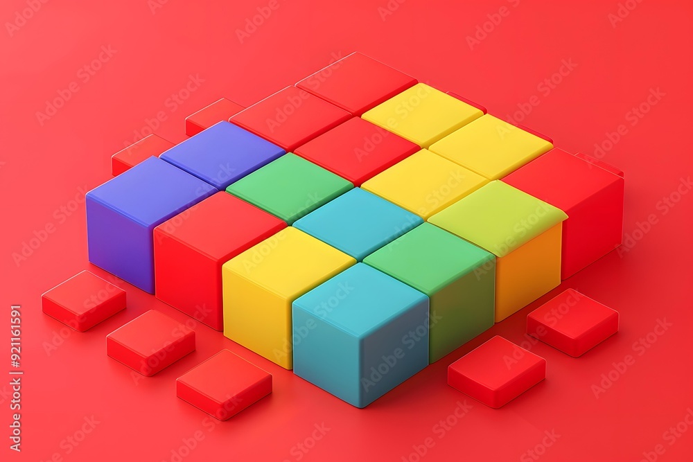 Obraz premium Colorful Cubes Abstract Background Design