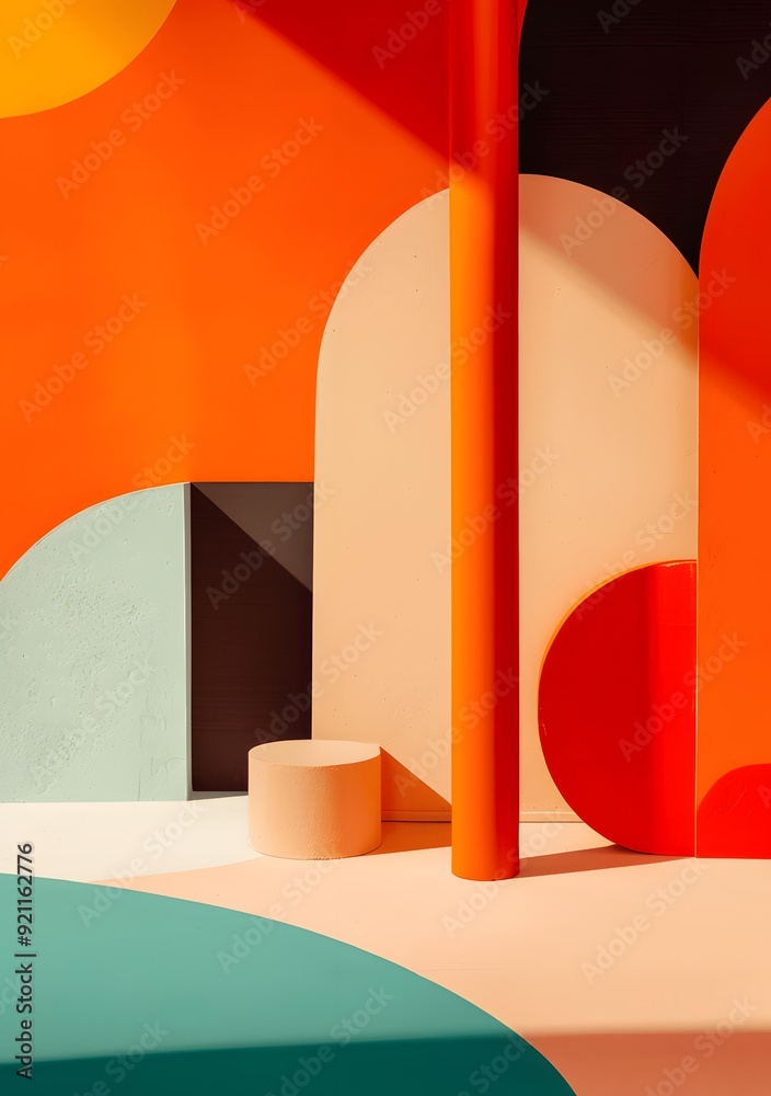 Abstract Geometric Shapes with Minimalist Design Abstract Geometric Shapes with Minimalist Design