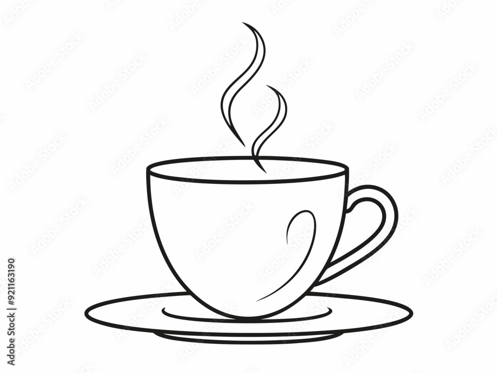continuous single line drawing of cup with steaming hot coffee or tea, line art vector illustration
continuous single line drawing of cup with steaming hot coffee or tea, line art vector illustration
