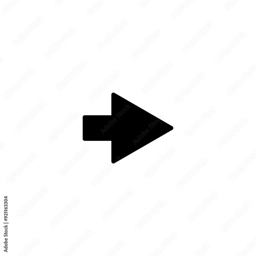Right Arrow Filled Pointer with Small or Short Handle Right Arrow Filled Pointer with Small or Short Handle