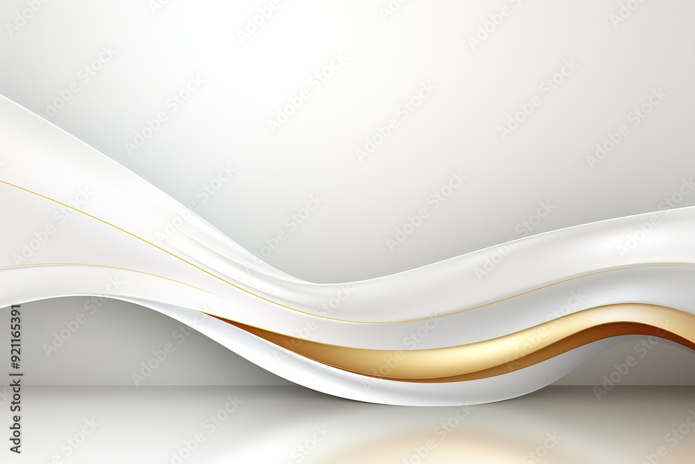 Abstract white and gold wavy background. Abstract white and gold wavy background.
