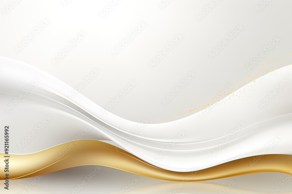 Abstract White and Gold Wavy Background. Abstract White and Gold Wavy Background.