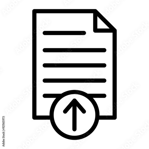 File Upload Line Icon Design